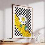 Checkerboard Daisy Down the Stairs - Rolled Poster Wall Art Print