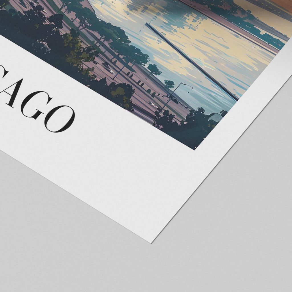 Chicago USA World City Travel Art - Rolled Poster Wall Art Print