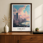 Chicago USA World City Travel Art - Rolled Poster Wall Art Print