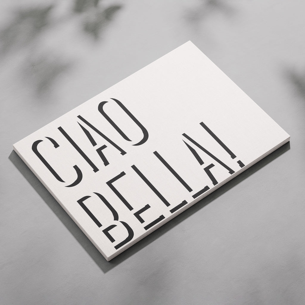 Ciao Bella Bold Typography Quote - Framed Canvas Wall Art Print | House Prints