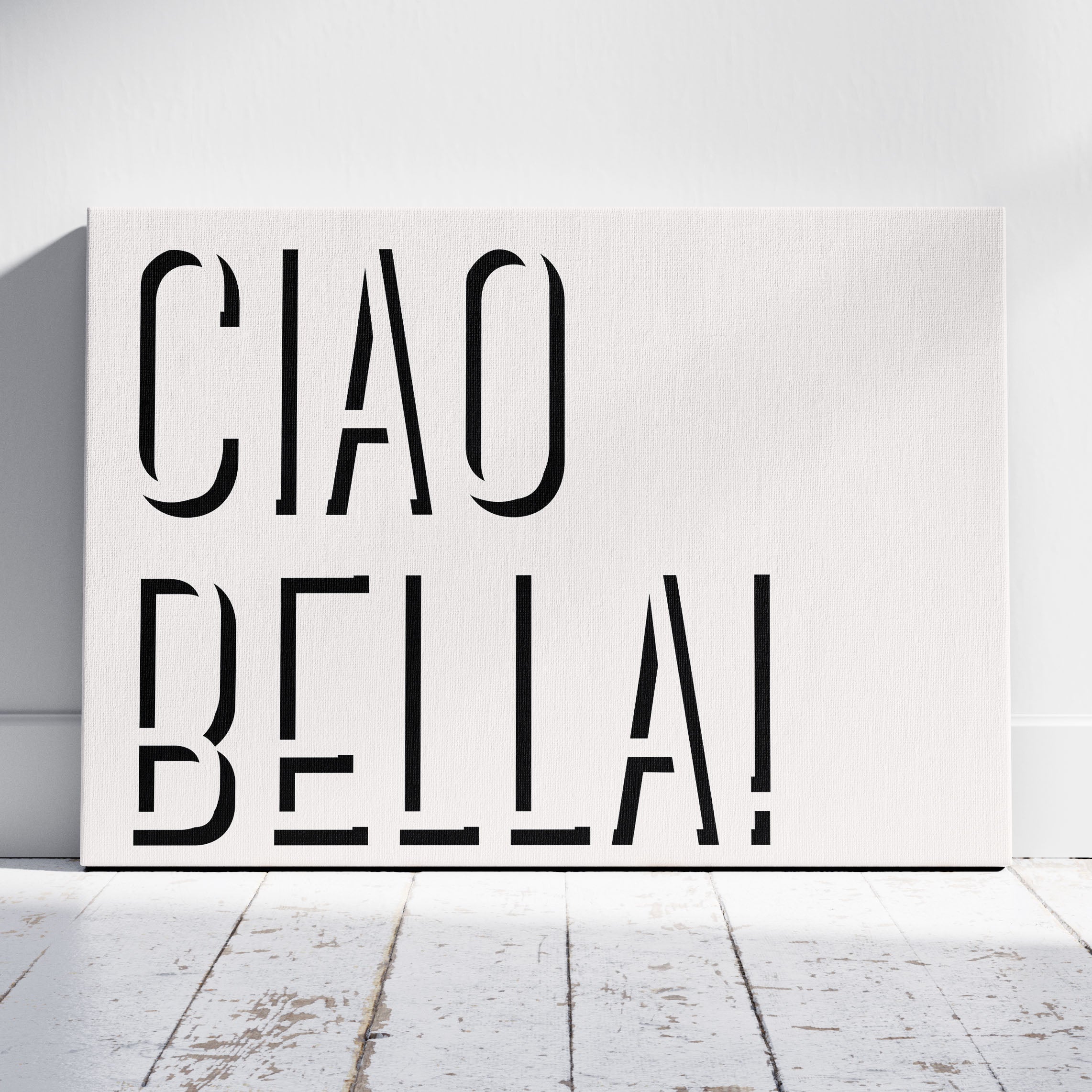 Ciao Bella Bold Typography Quote - Framed Canvas Wall Art Print | House Prints