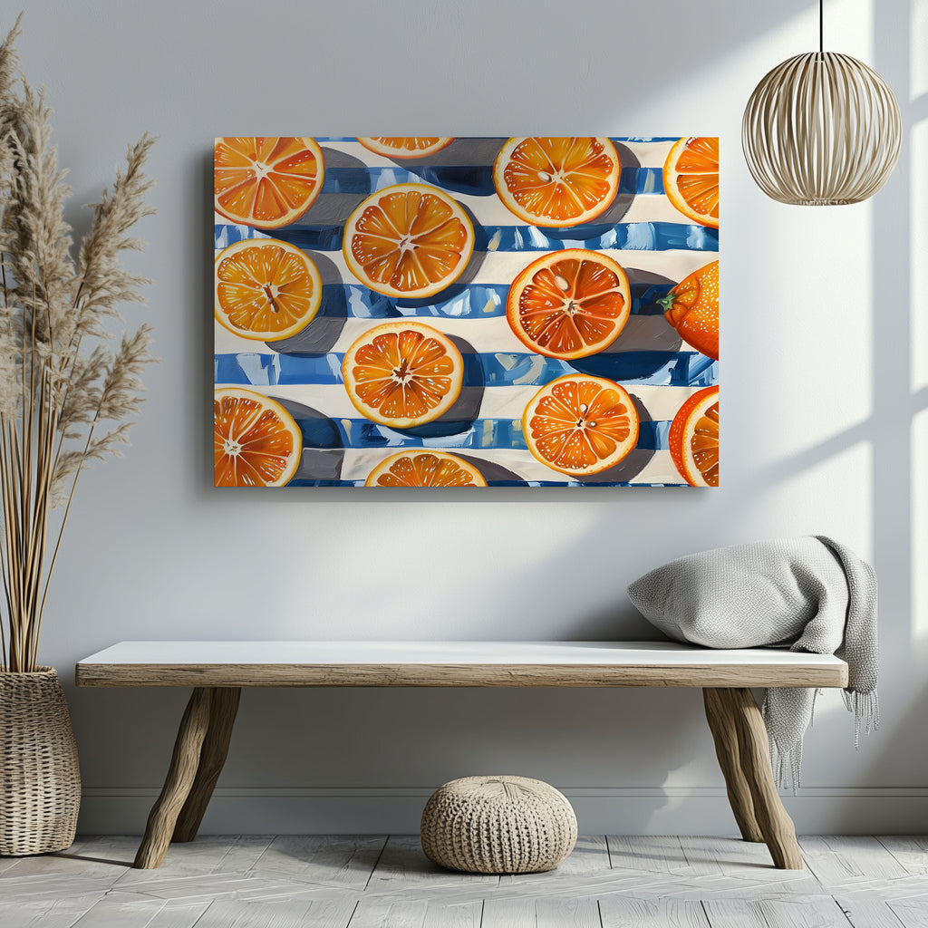 Orange Citrus Symphony in the Sunlight - Framed Canvas Wall Art Print | House Prints