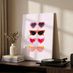 Classic Pink Girly Summer Sunglasses - Framed Canvas Wall Art Print | House Prints