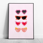 Classic Pink Girly Summer Sunglasses - Rolled Poster Wall Art Print | House Prints