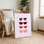Classic Pink Girly Summer Sunglasses - Framed Canvas Wall Art Print | House Prints