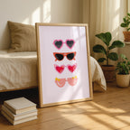 Classic Pink Girly Summer Sunglasses - Rolled Poster Wall Art Print | House Prints