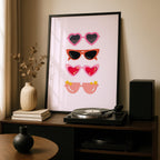 Classic Pink Girly Summer Sunglasses - Rolled Poster Wall Art Print | House Prints