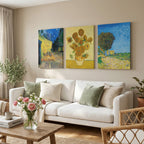 Classic Vincent van Gogh Gallery Set of 3 - Framed Canvas Wall Art Prints | House Prints