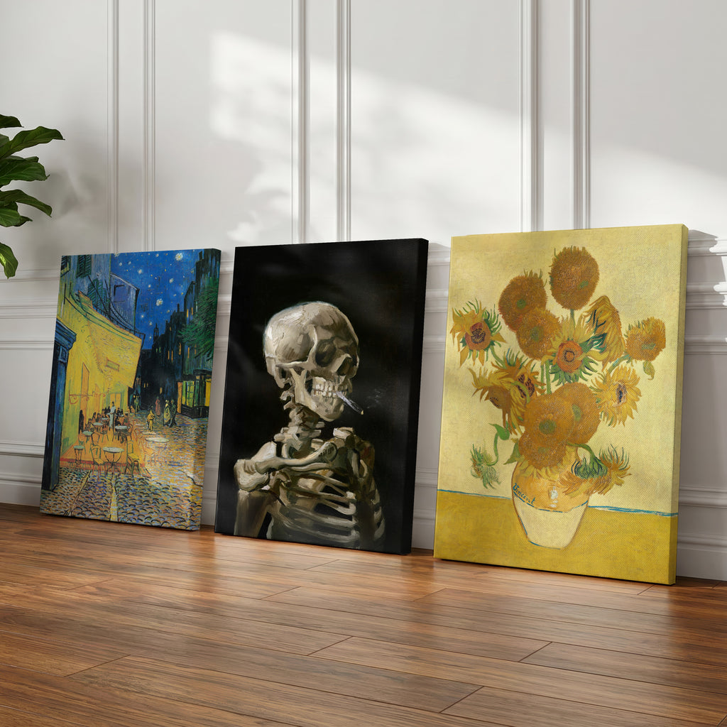Classic Vincent van Gogh Gallery Set of 3 - Framed Canvas Wall Art Prints