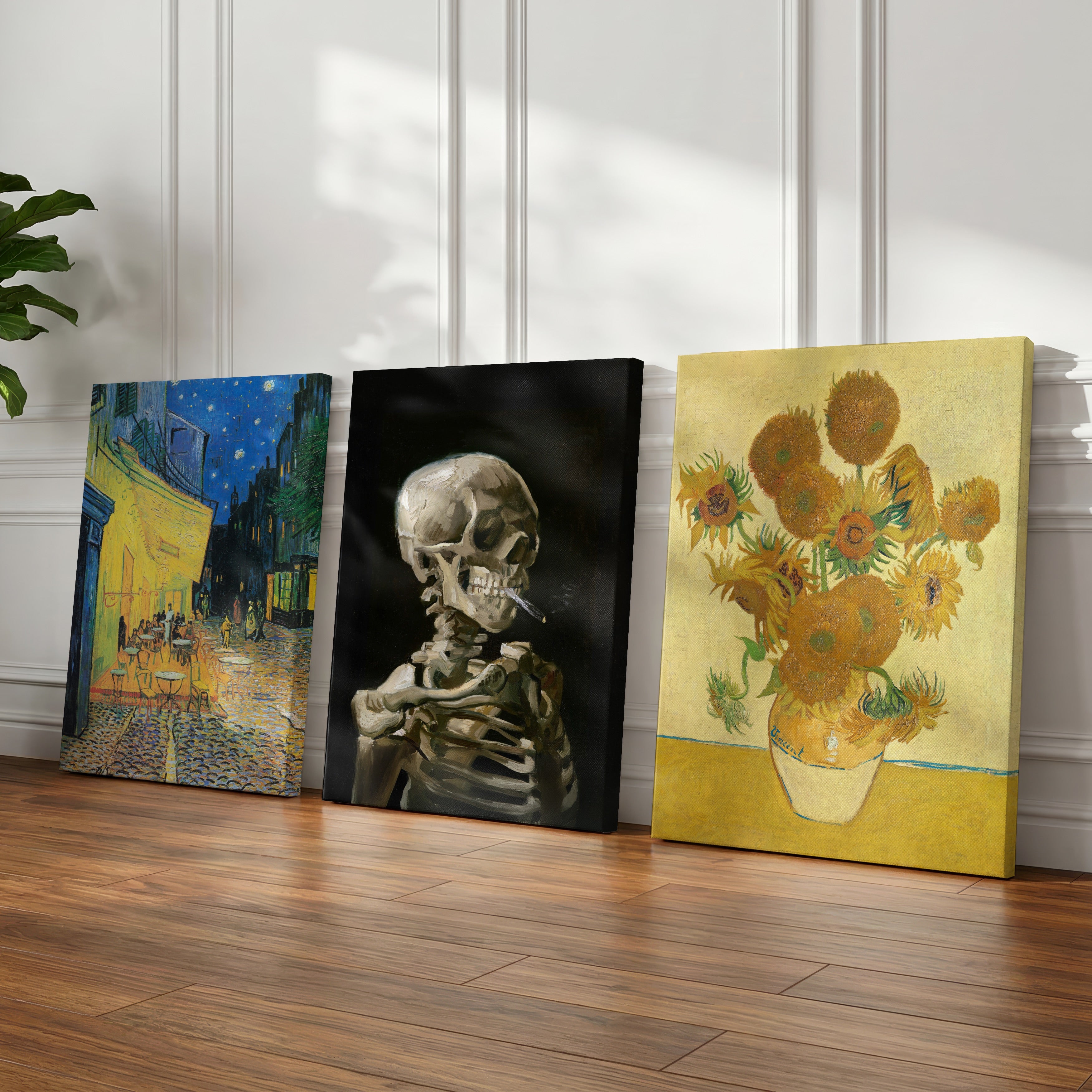 Classic Vincent van Gogh Gallery Set of 3 - Framed Canvas Wall Art Prints