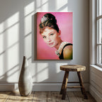 Classic Audrey Hepburn Vintage Portrait - Framed Canvas Wall Art Print | House Prints