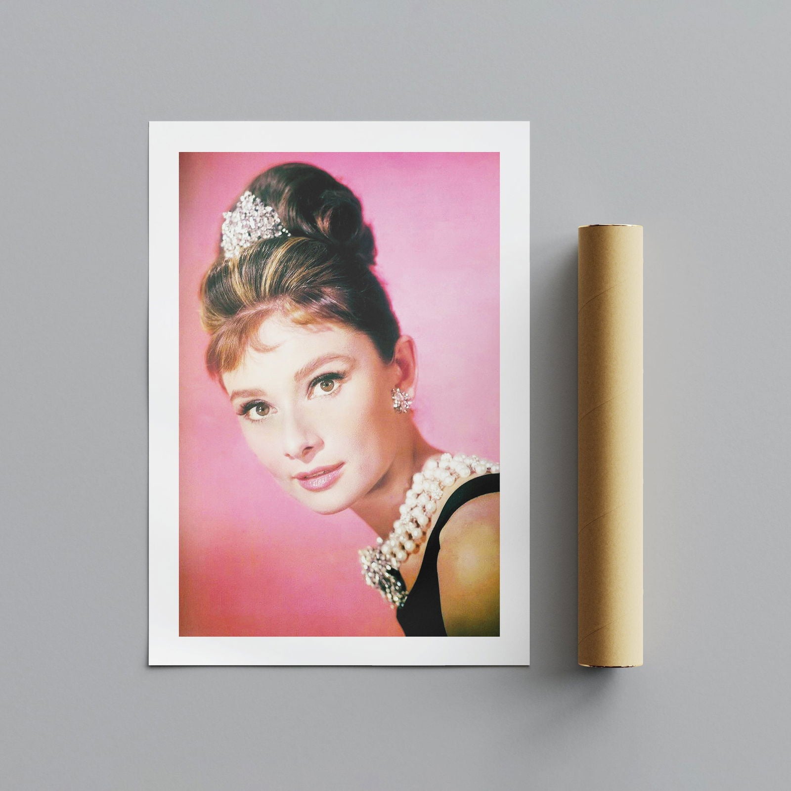 Classic Audrey Hepburn Vintage Portrait  - Rolled Poster Wall Art Print - House Prints