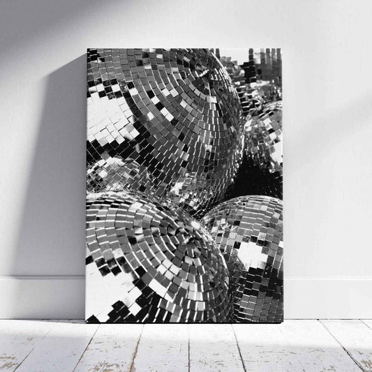 Classic Silver Party Disco Balls - Framed Canvas Wall Art Print - House Prints
