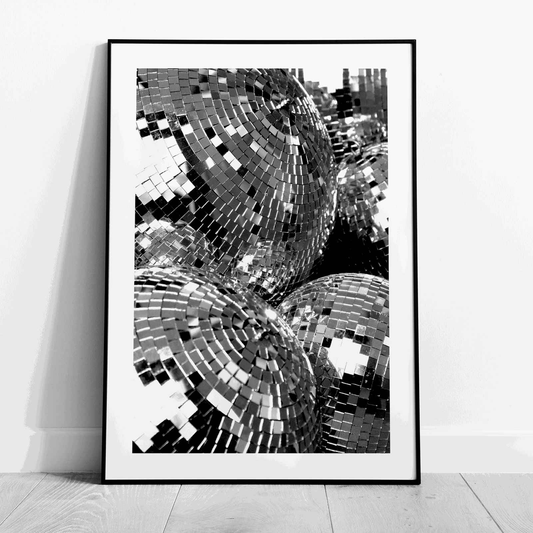 Classic Silver Party Disco Balls - Rolled Poster Wall Art Print - House Prints