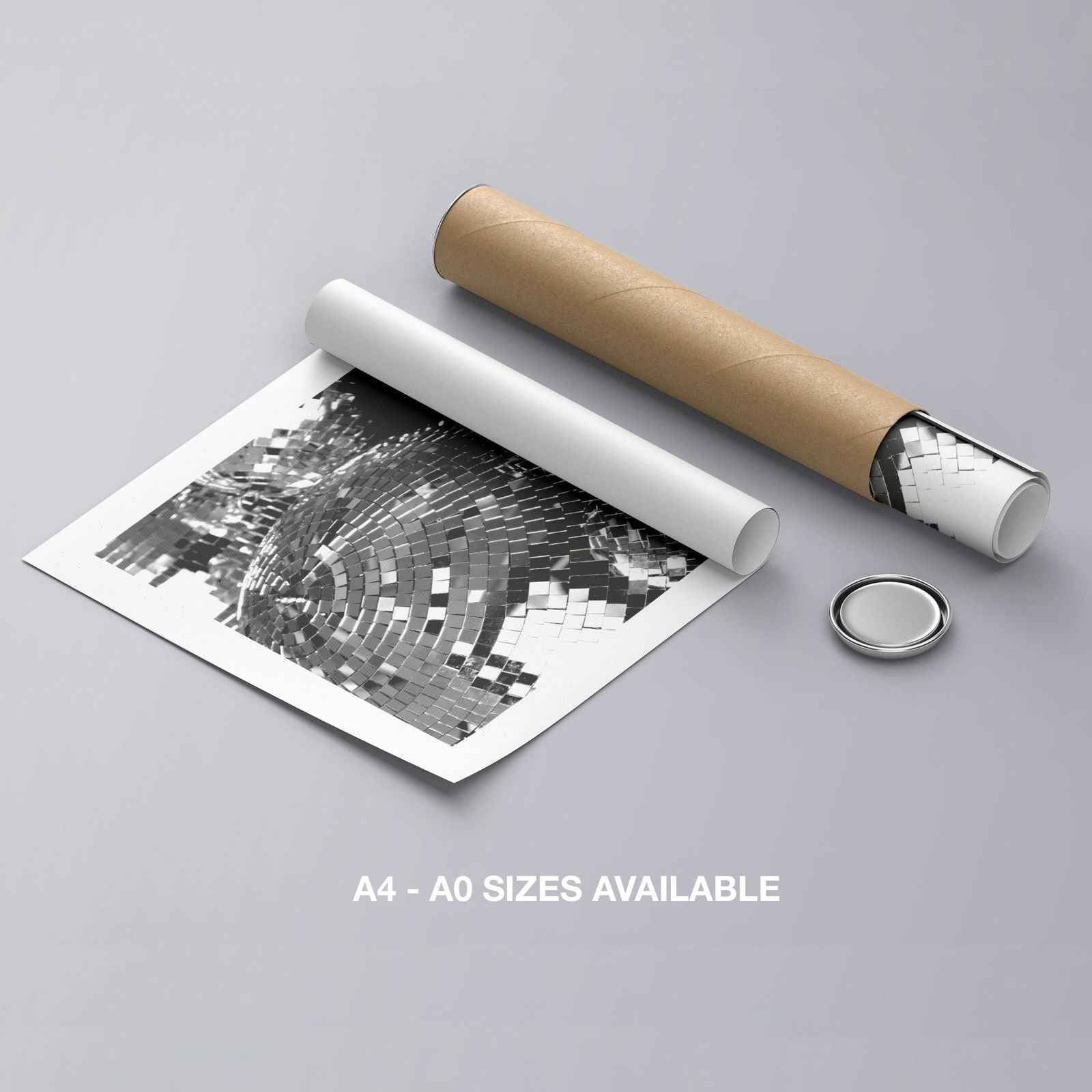 Classic Silver Party Disco Balls - Rolled Poster Wall Art Print | House Prints
