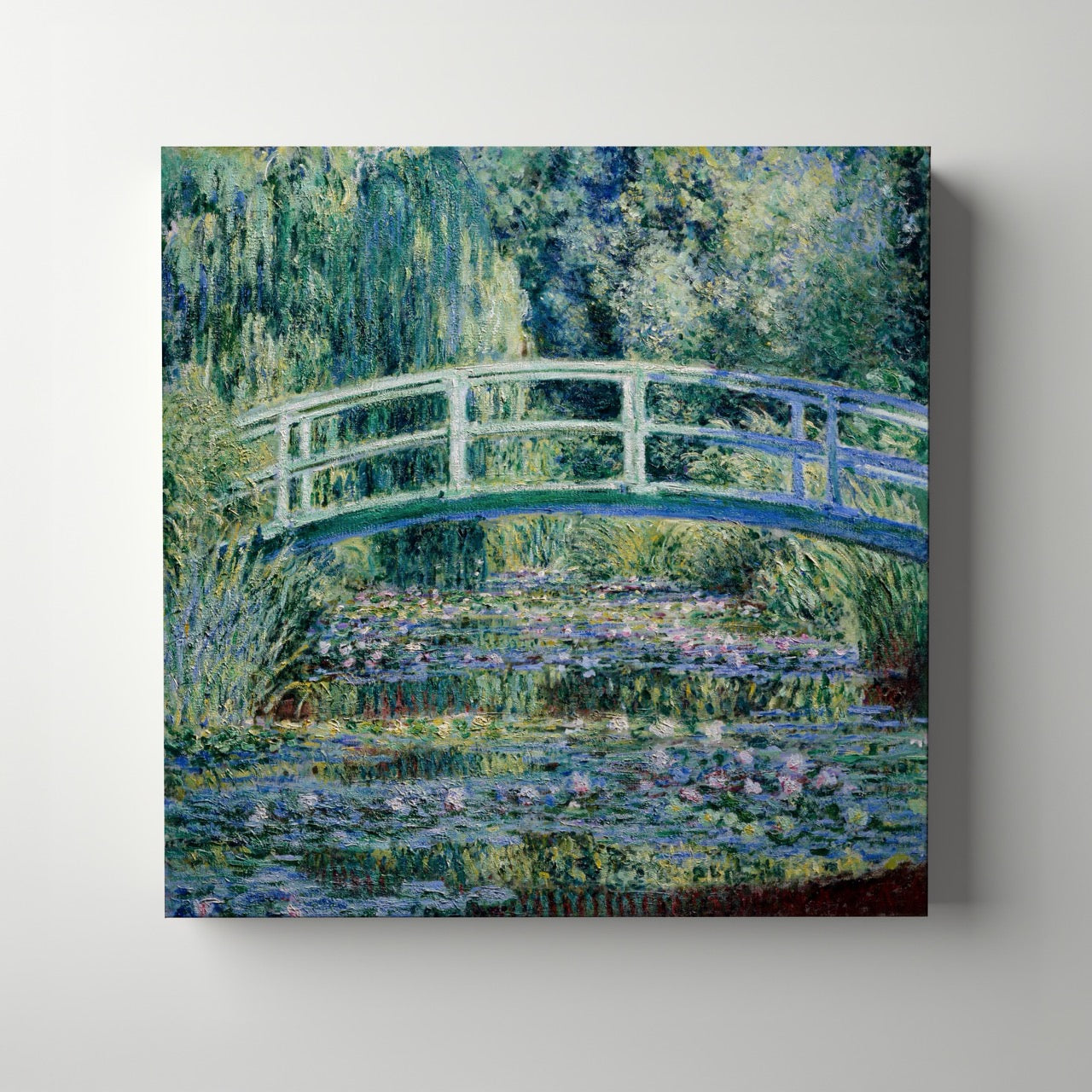Water Lilies and Japanese Bridge - Claude Monet - Framed Canvas Wall Art Print - House Prints