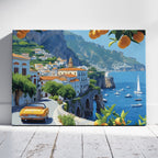 Coastal Drive Through Amalfi - Framed Canvas Wall Art Print | House Prints