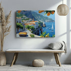 Coastal Drive Through Amalfi - Framed Canvas Wall Art Print | House Prints