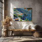 Coastal Drive Through Amalfi - Framed Canvas Wall Art Print | House Prints