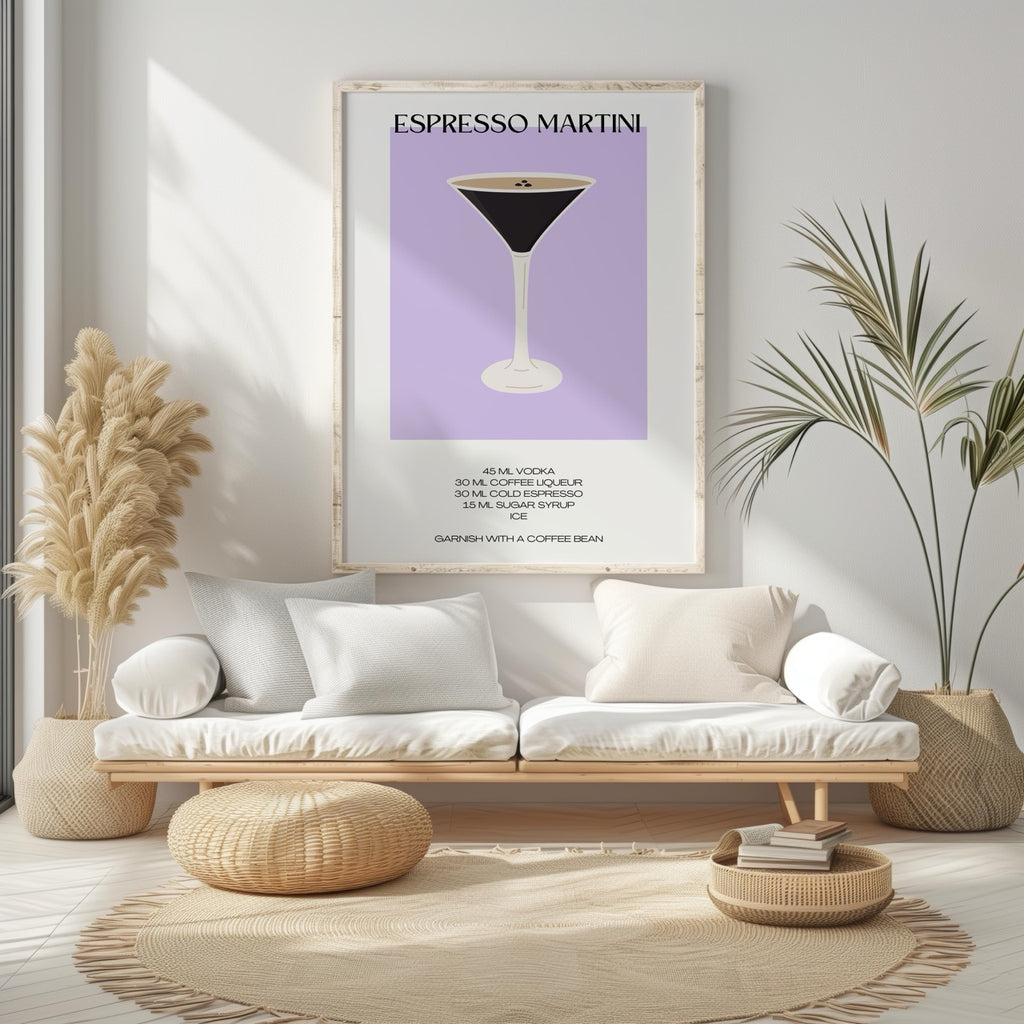 Classic Espresso Martini Cocktail Drink Recipe - Rolled Poster Wall Art Print | House Prints