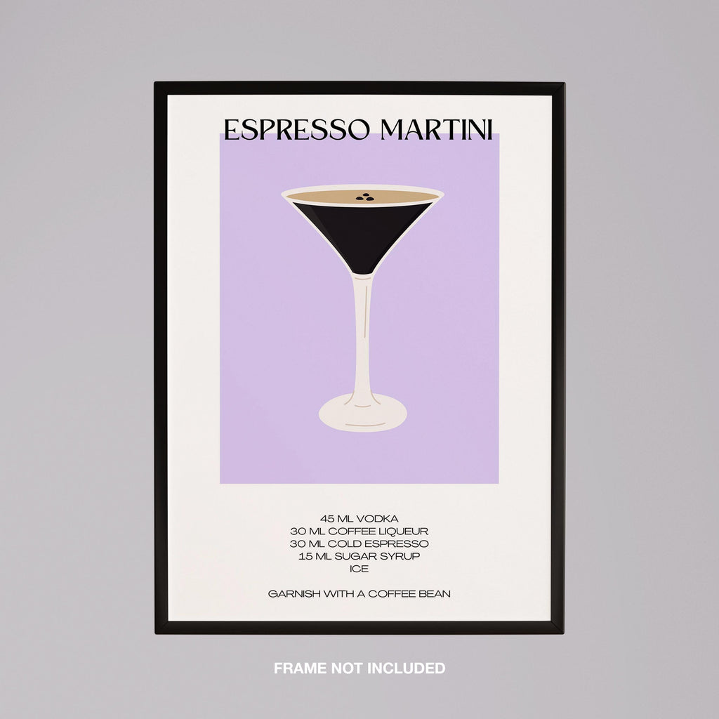 Classic Espresso Martini Cocktail Drink Recipe - Rolled Poster Wall Art Print | House Prints