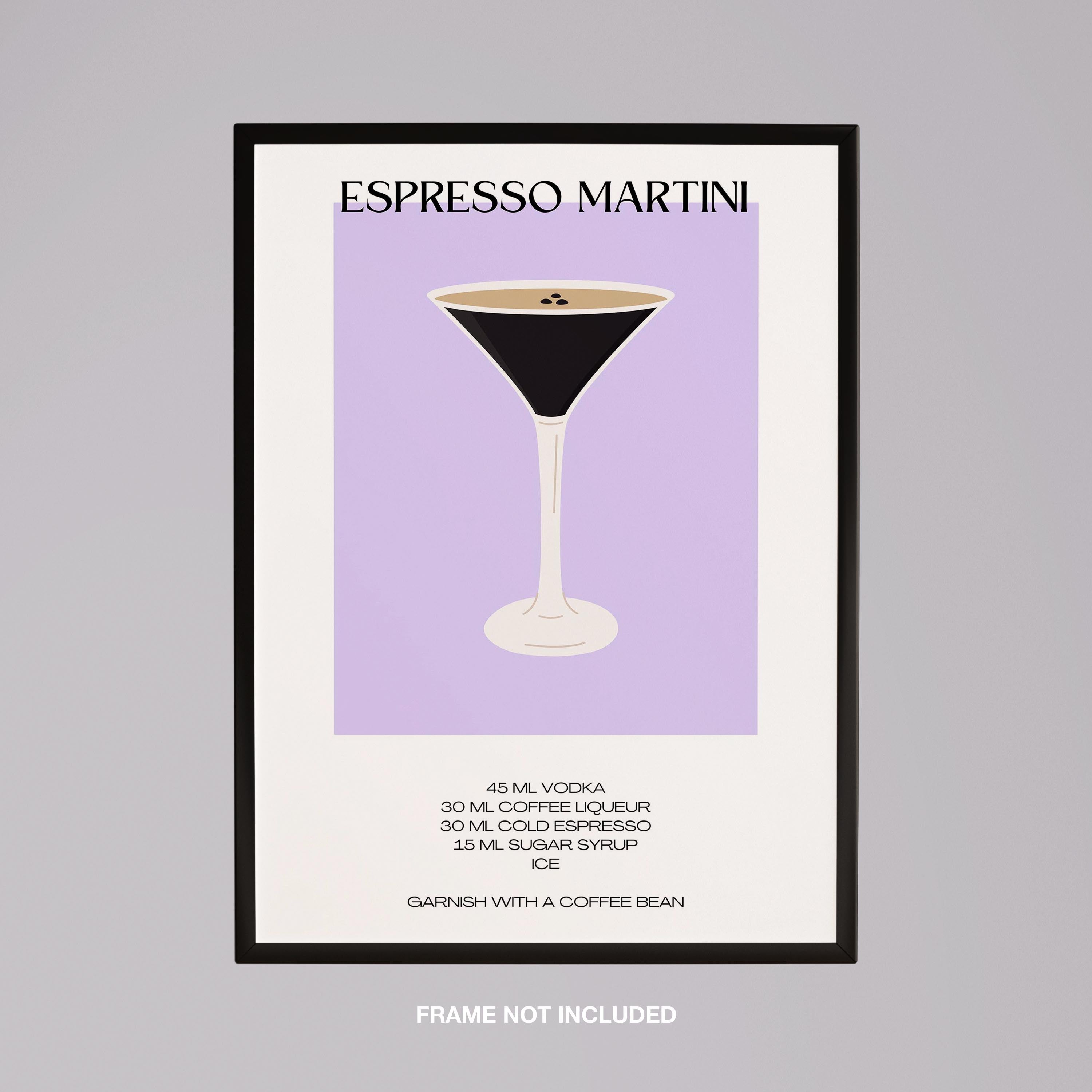 Classic Espresso Martini Cocktail Drink Recipe - Rolled Poster Wall Art Print | House Prints