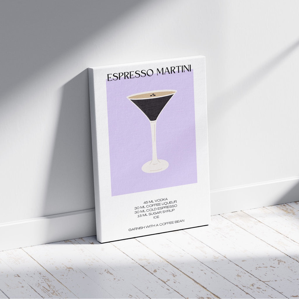 Retro Chic Espresso Martini Recipe - Framed Canvas Wall Art Print | House Prints