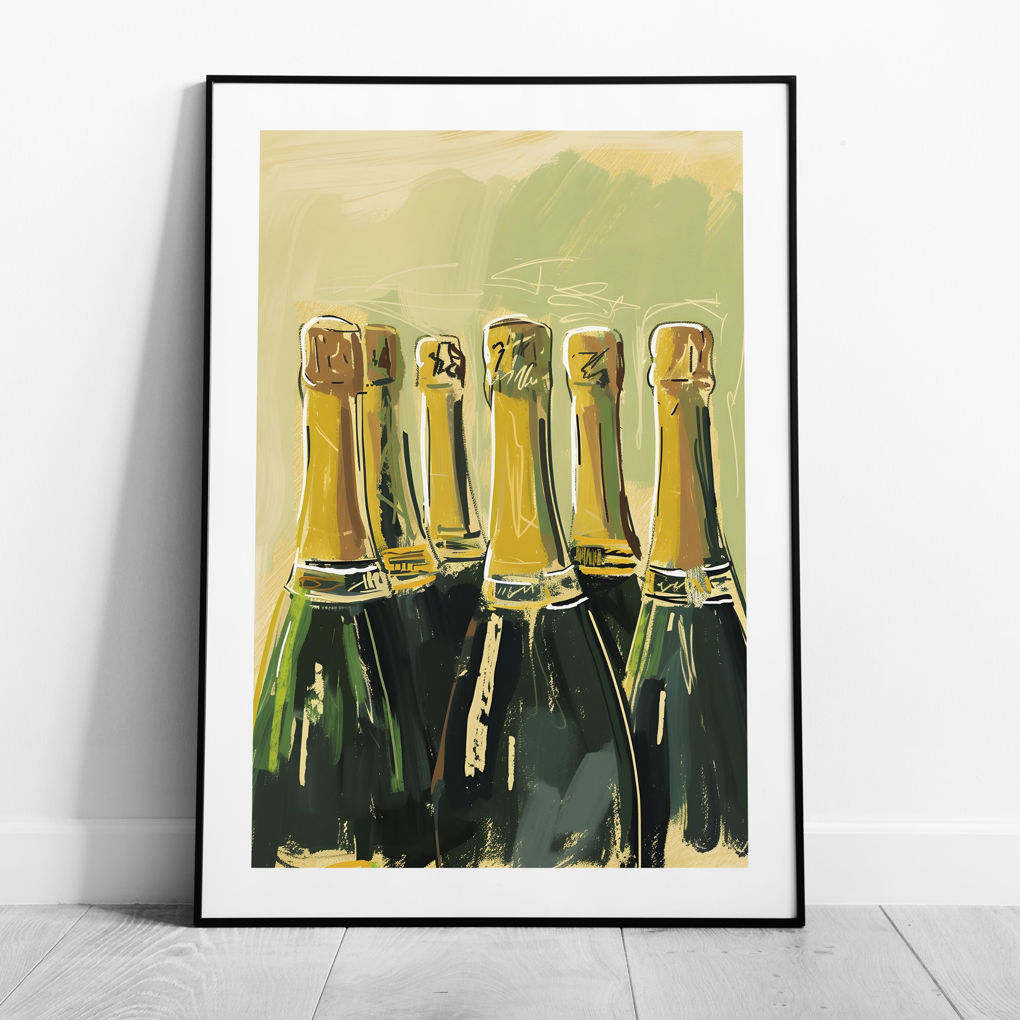 Celebration Bottles of Champagne - Rolled Poster Wall Art Print | House Prints