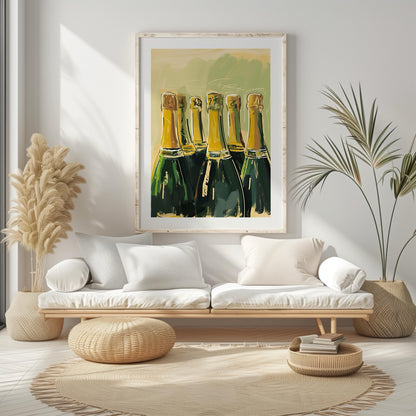 Celebration Bottles of Champagne - Rolled Poster Wall Art Print - House Prints