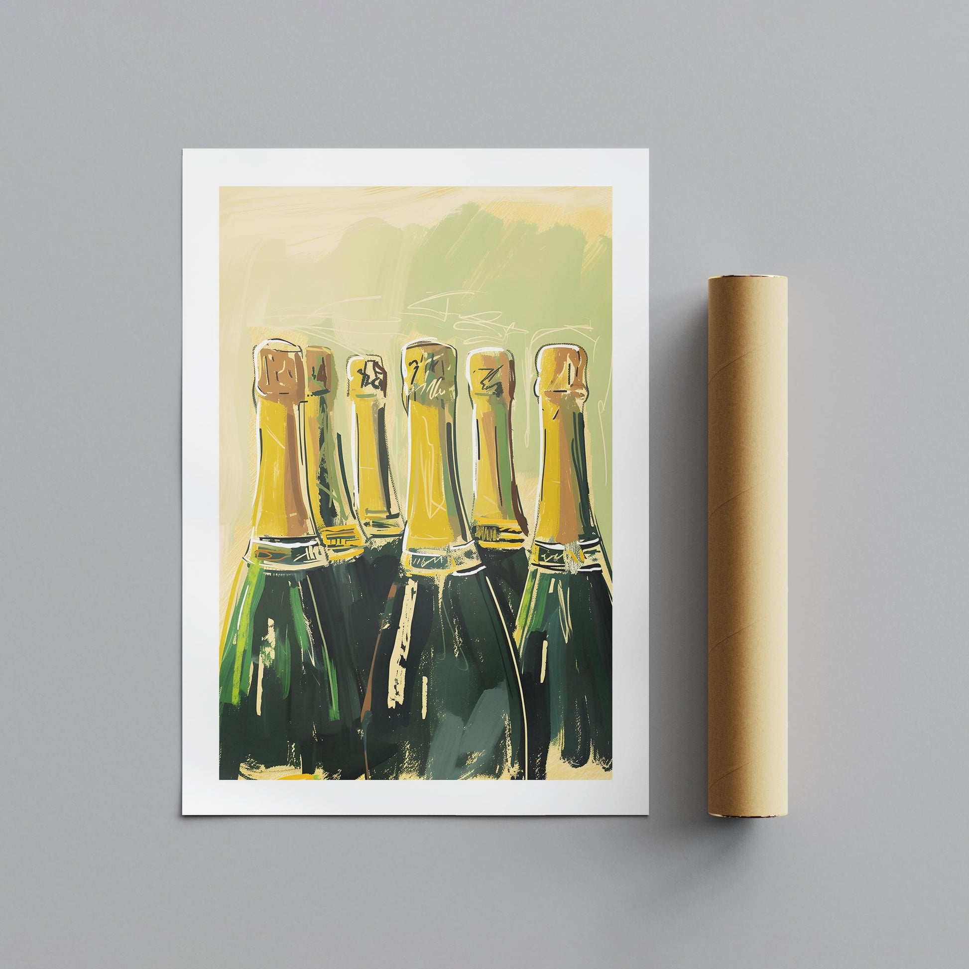 Celebration Bottles of Champagne - Rolled Poster Wall Art Print - House Prints
