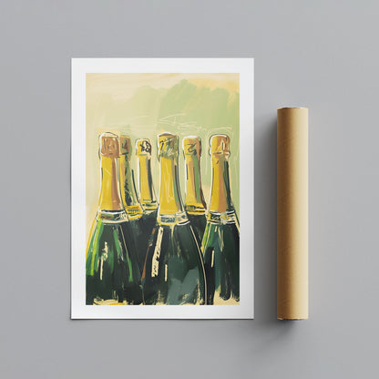 Celebration Bottles of Champagne - Rolled Poster Wall Art Print - House Prints