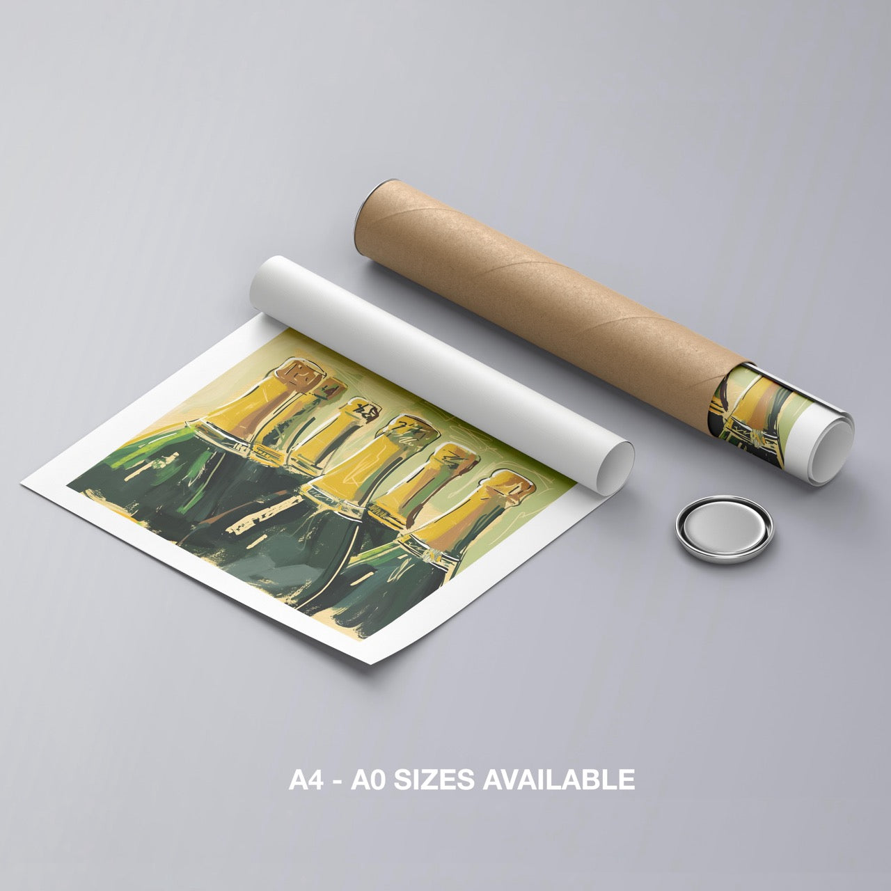 Celebration Bottles of Champagne - Rolled Poster Wall Art Print - House Prints