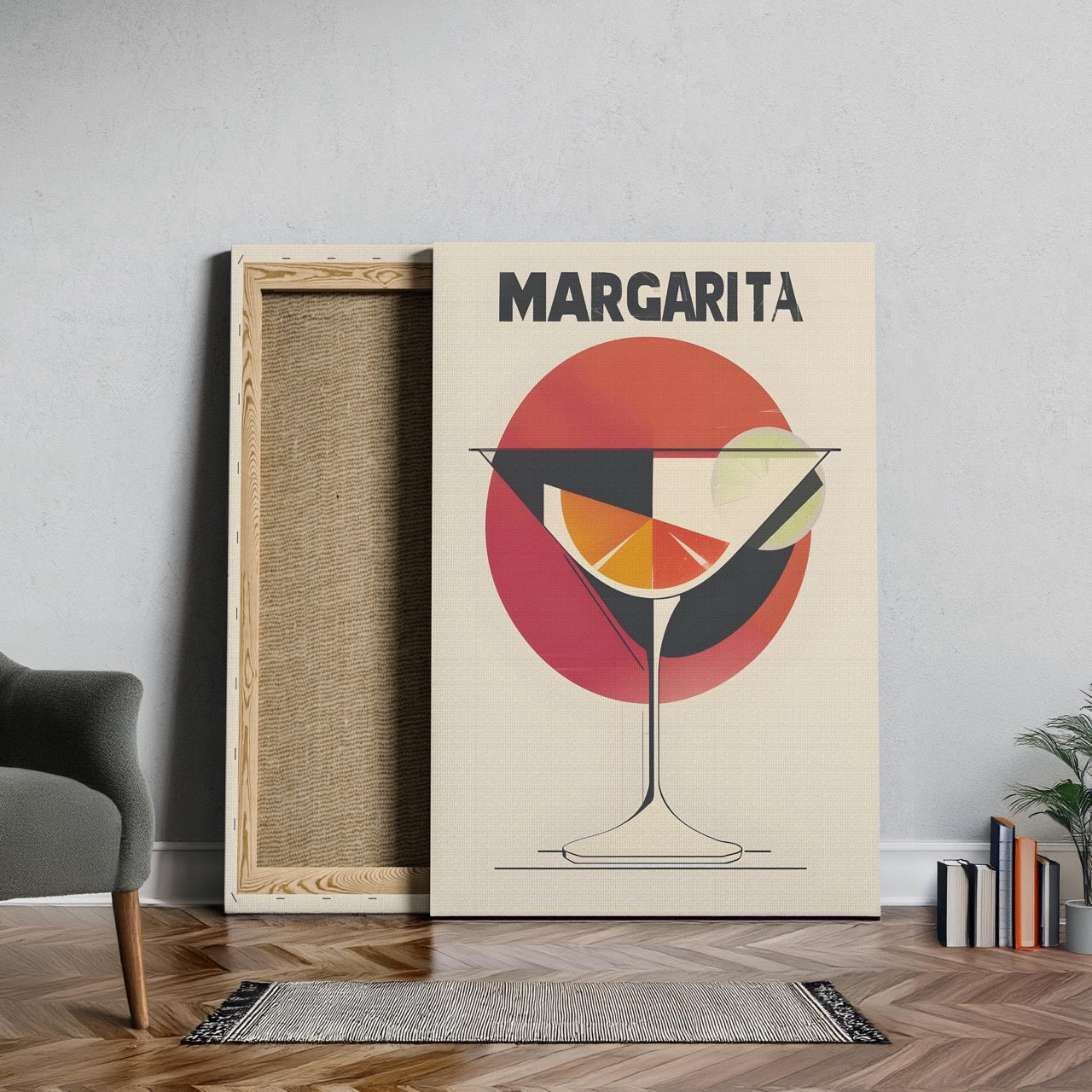 Sunset Red Margarita Cocktail Drink - Framed Canvas Wall Art Print | House Prints