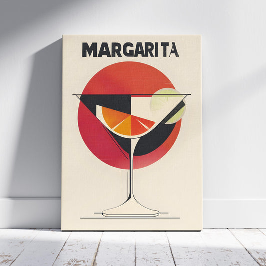 Sunset Red Margarita Cocktail Drink - Framed Canvas Wall Art Print - House Prints