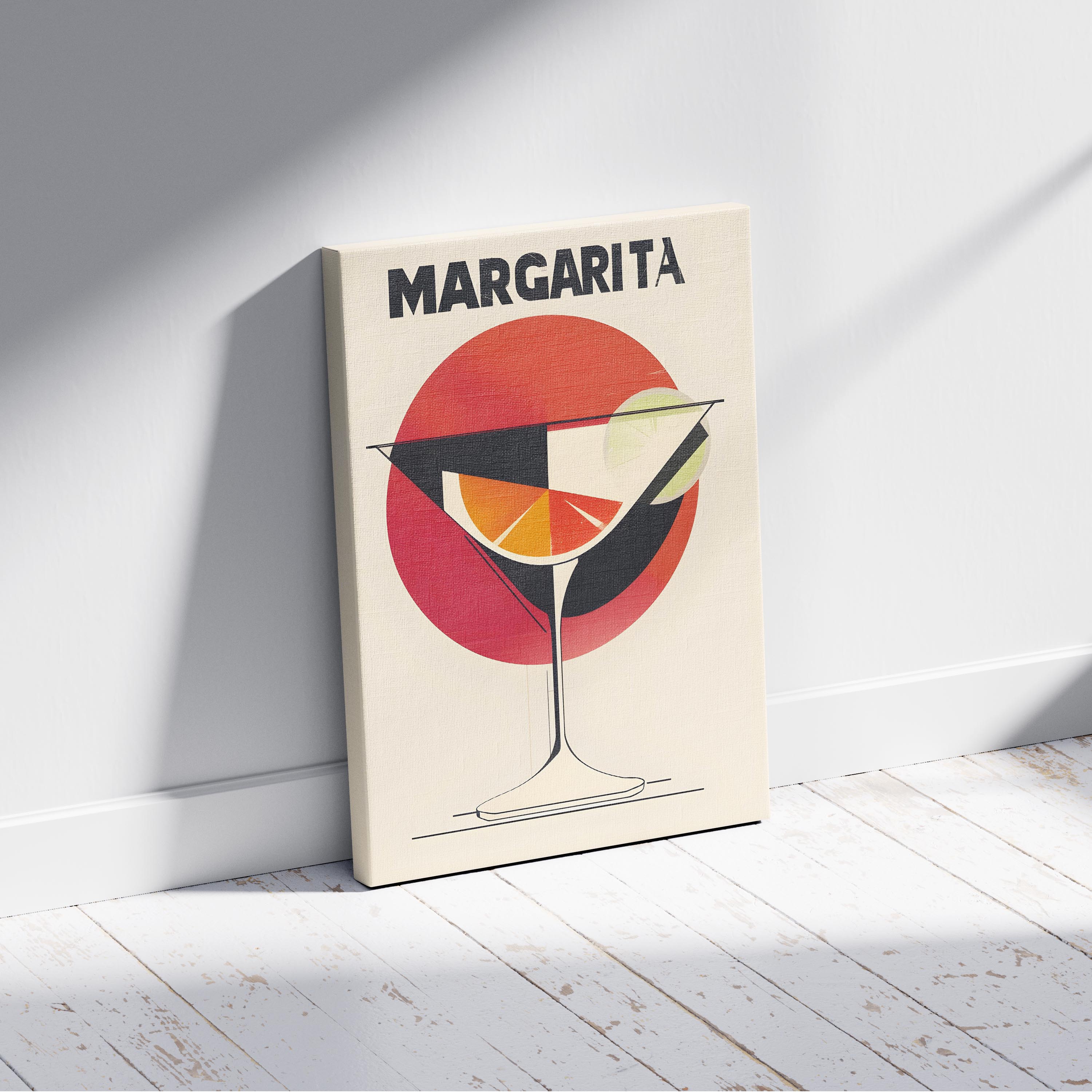 Sunset Red Margarita Cocktail Drink - Framed Canvas Wall Art Print | House Prints
