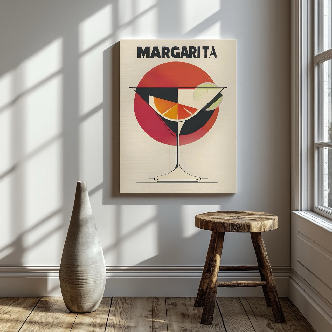 Sunset Red Margarita Cocktail Drink - Framed Canvas Wall Art Print | House Prints
