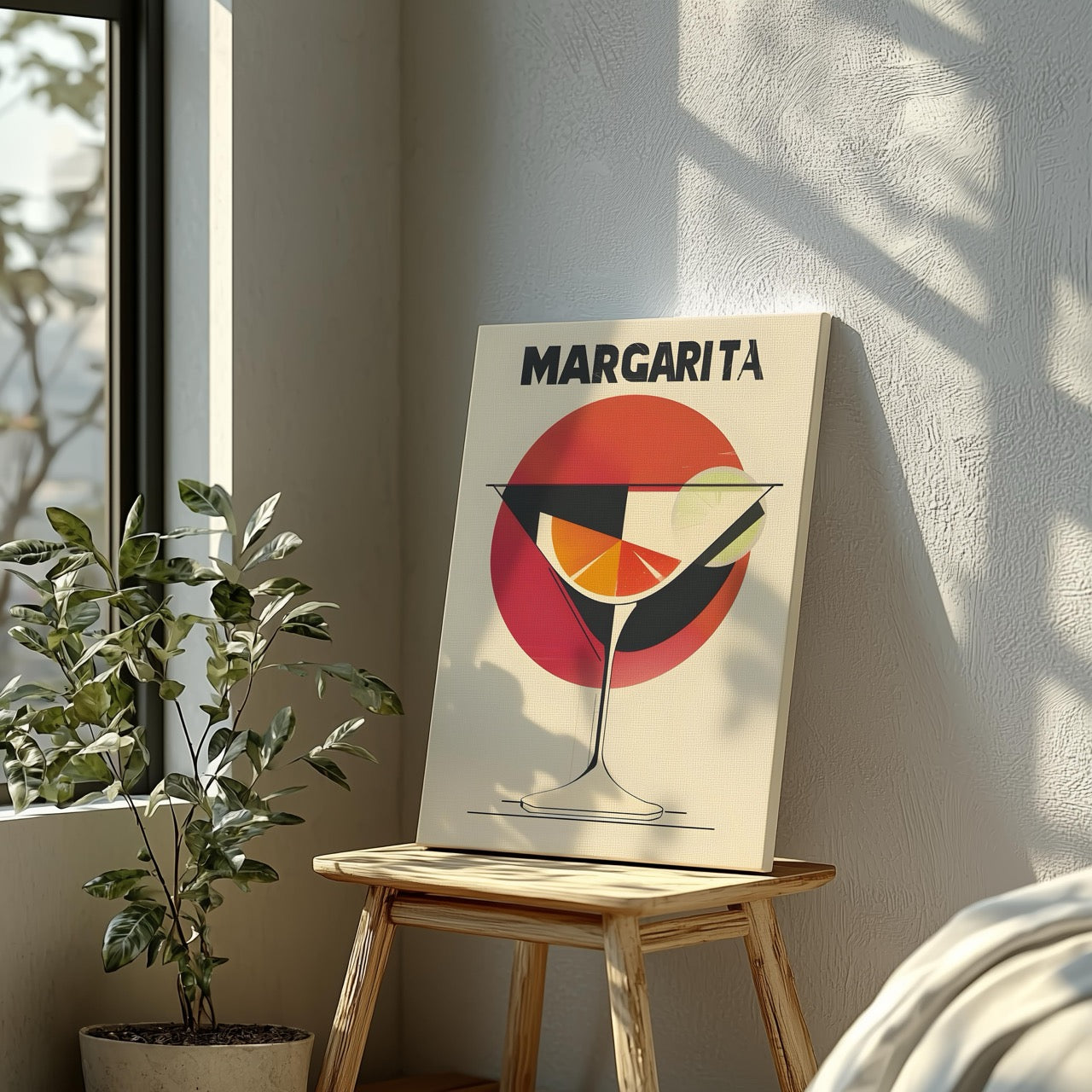 Sunset Red Margarita Cocktail Drink - Framed Canvas Wall Art Print | House Prints