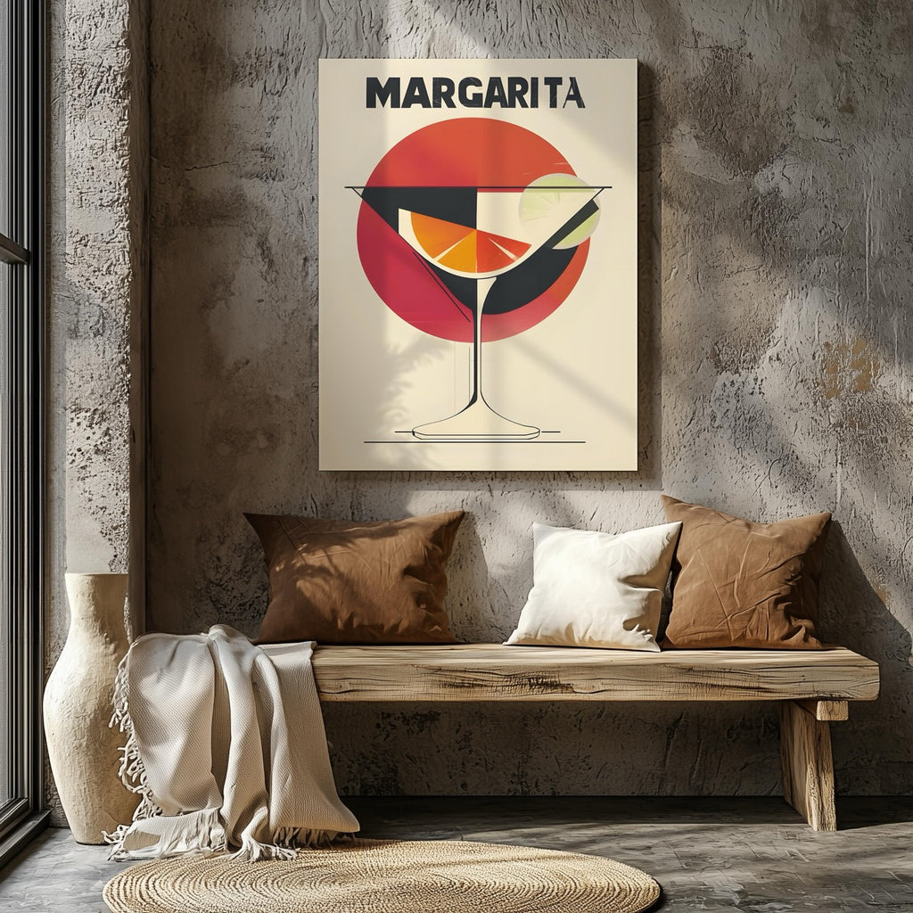 Sunset Red Margarita Cocktail Drink - Framed Canvas Wall Art Print | House Prints