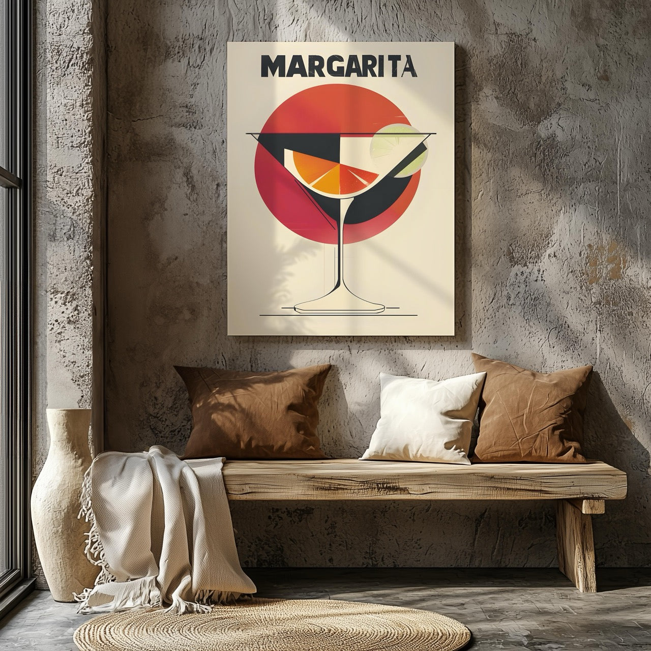 Sunset Red Margarita Cocktail Drink - Framed Canvas Wall Art Print | House Prints