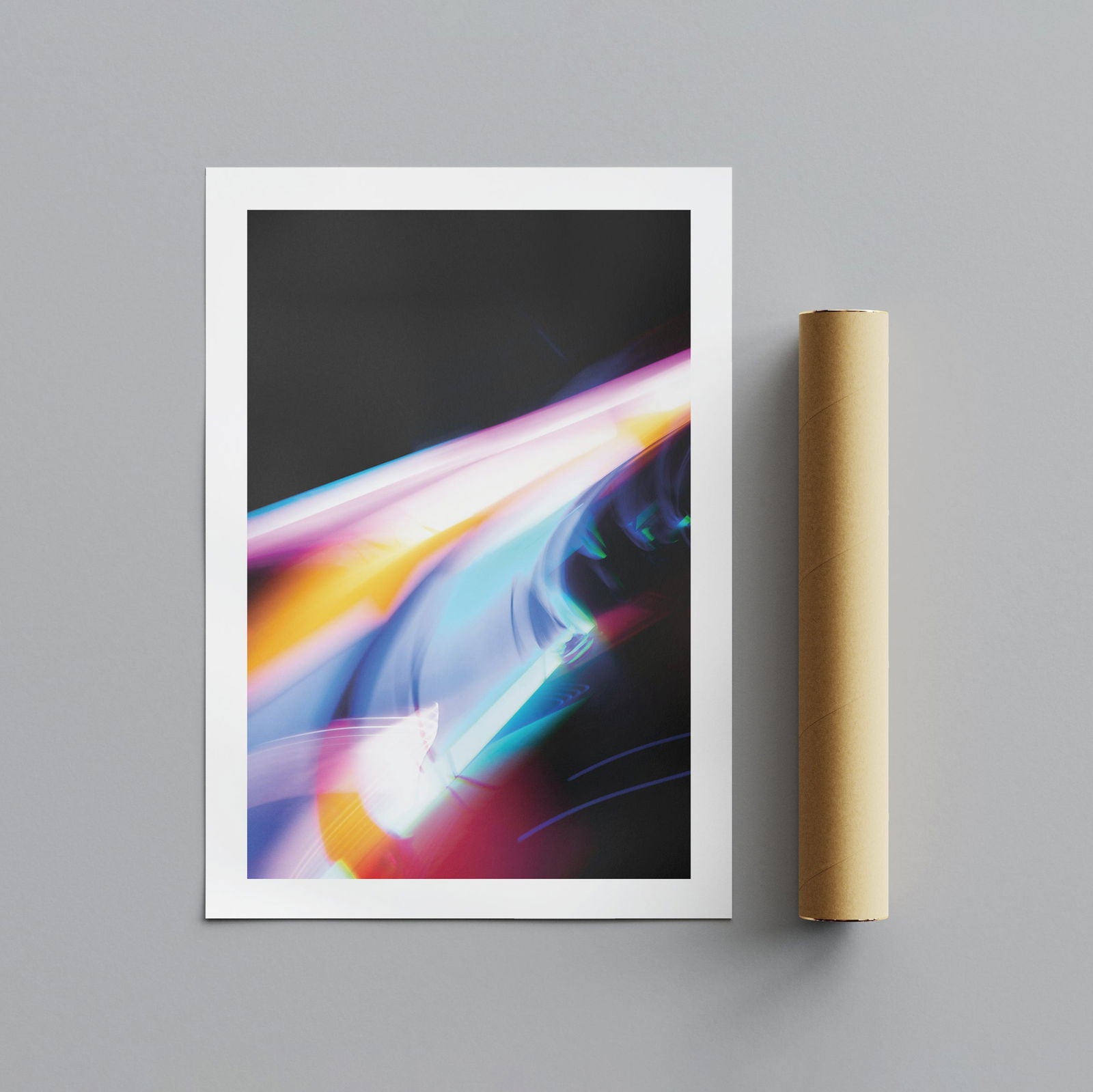 Colour Trails in Motion - Rolled Poster Wall Art Print - House Prints