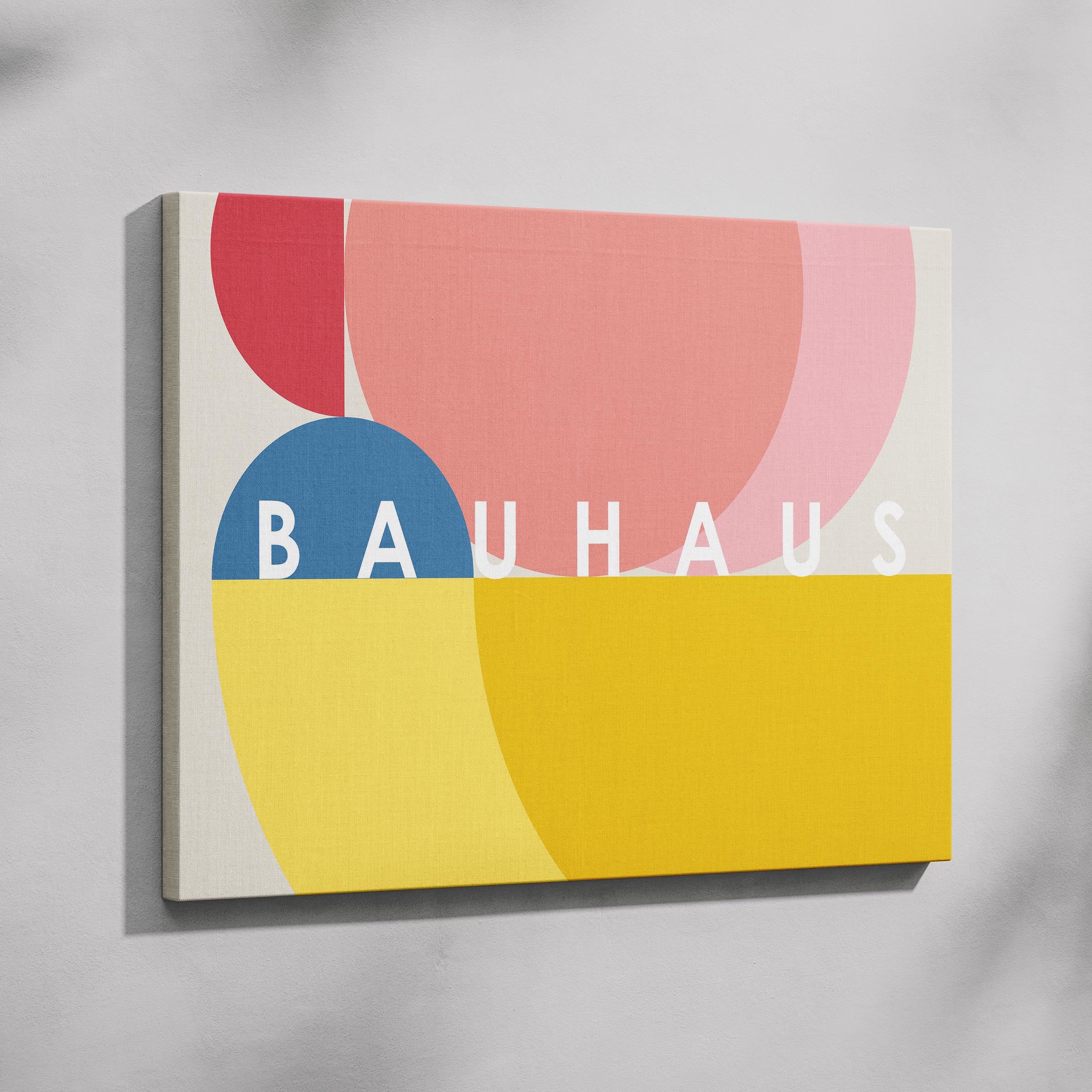Colourful Abstract Bauhaus Geometric Shapes - Framed Canvas Wall Art Print | House Prints