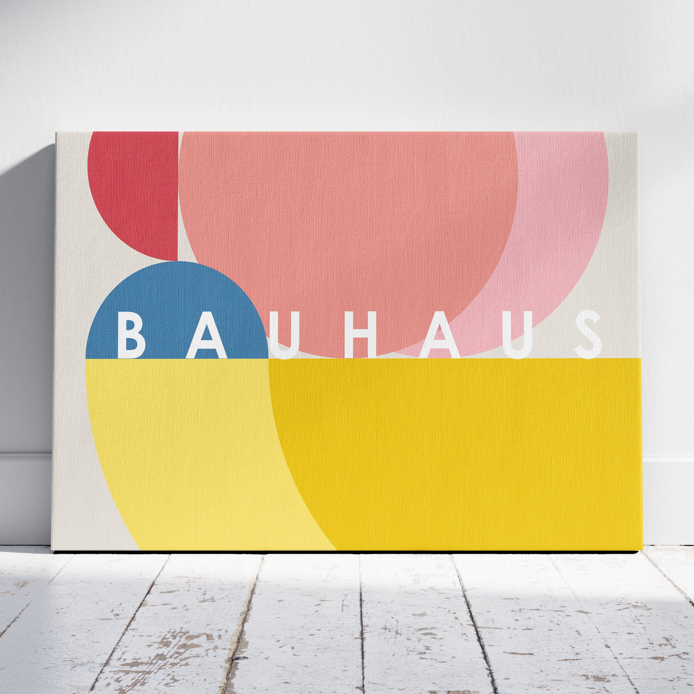 Colourful Abstract Bauhaus Geometric Shapes - Framed Canvas Wall Art Print | House Prints