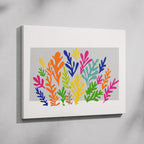 Colourful Abstract Botanical Leaves - Framed Canvas Wall Art Print | House Prints