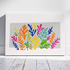 Colourful Abstract Botanical Leaves - Framed Canvas Wall Art Print | House Prints