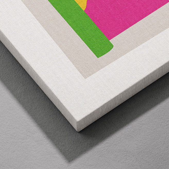 Colourful Abstract Botanical Shapes - Framed Canvas Wall Art Print