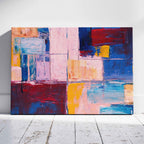 Colourful Abstract Geometric Harmony - Framed Canvas Wall Art Print | House Prints