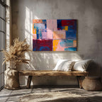 Colourful Abstract Geometric Harmony - Framed Canvas Wall Art Print | House Prints