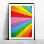 Colourful Abstract Rainbow Pride Lines - Rolled Poster Wall Art Print | House Prints