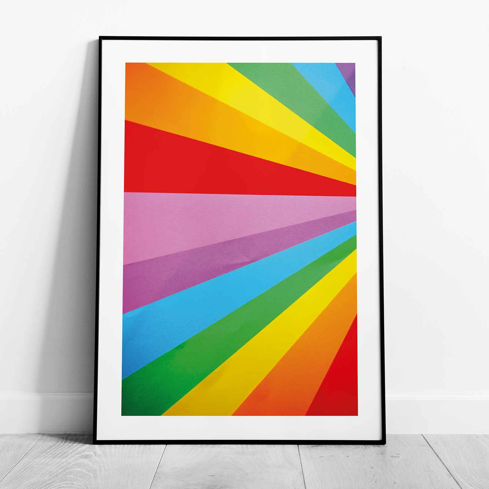 Colourful Abstract Rainbow Pride Lines - Rolled Poster Wall Art Print - House Prints