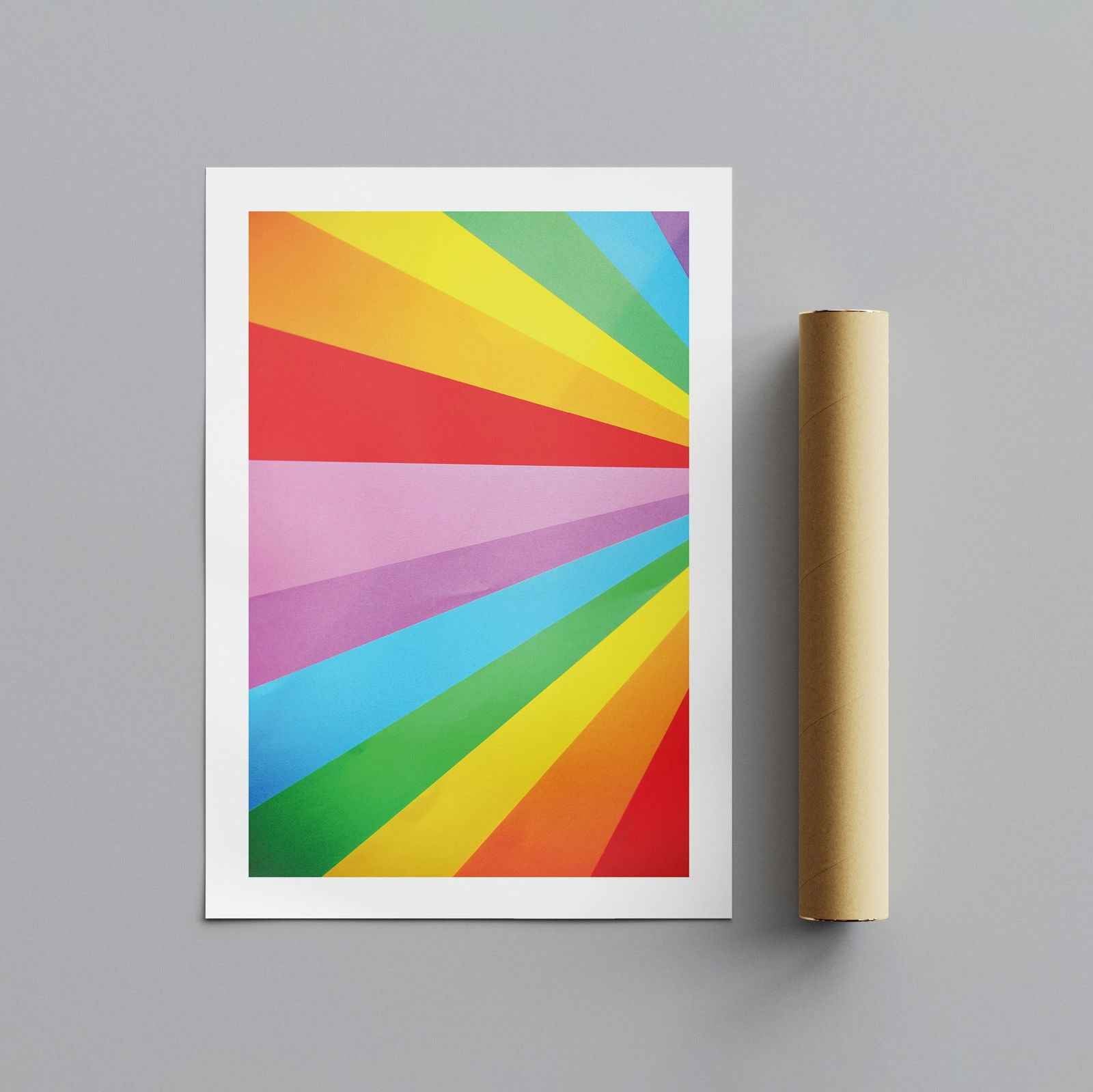 Colourful Abstract Rainbow Pride Lines - Rolled Poster Wall Art Print - House Prints